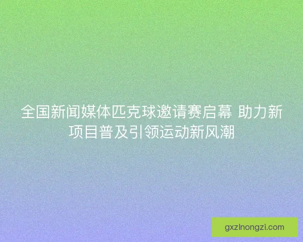 全国新闻媒体匹克球邀请赛启幕 助力新项目普及引领运动新风潮