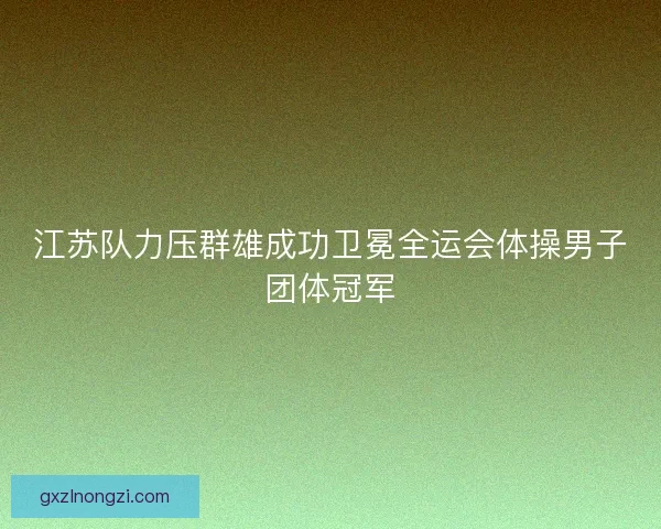 江苏队力压群雄成功卫冕全运会体操男子团体冠军