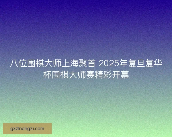 八位围棋大师上海聚首 2025年复旦复华杯围棋大师赛精彩开幕